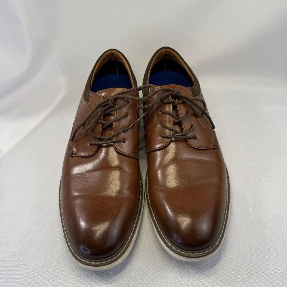 Nunn Bush Men's Chase Plain Toe Oxford Cognac Mens Size 11‎